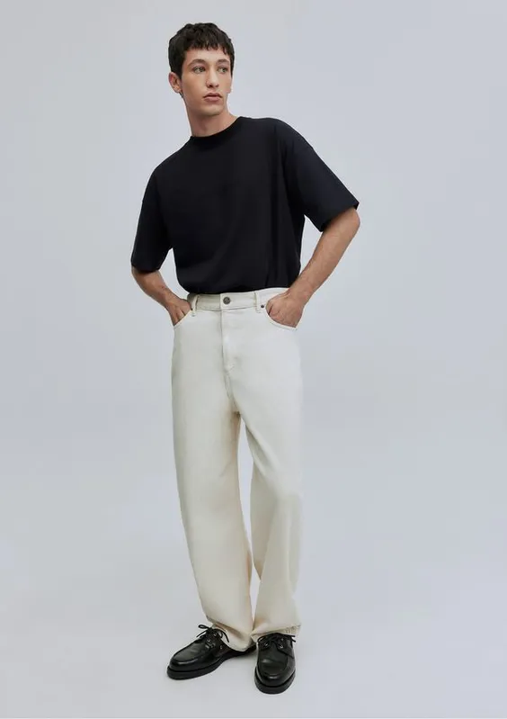 Calça Jeans Baggy Hering + Welcome - Off white 044