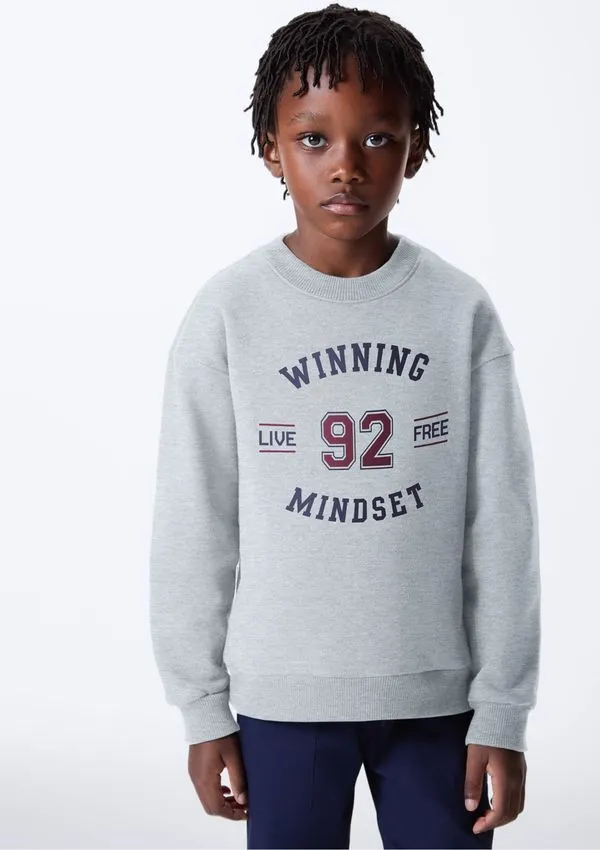 Blusão Infantil Menino Em Moletom Estampado - Cinza 012