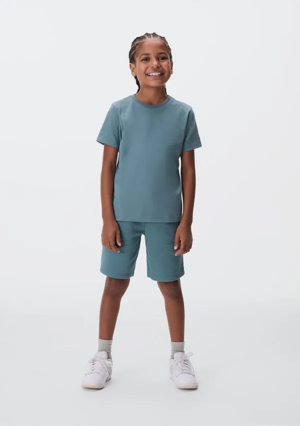 Bermuda Básica Infantil Menino Em Moletom - Azul 008
