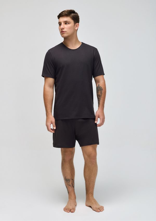 Pijama Curto Masculino Comfort Em Algodão Pima - Cinza M