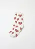 Meia Unissex Estampada Cano Longo Em Tricô De Chenille - Off white P