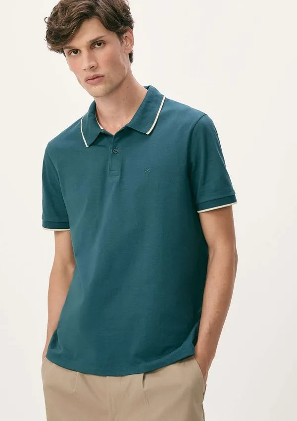 Camisa Polo Básica Masculina Super Cotton Com Bordado - Verde XXG