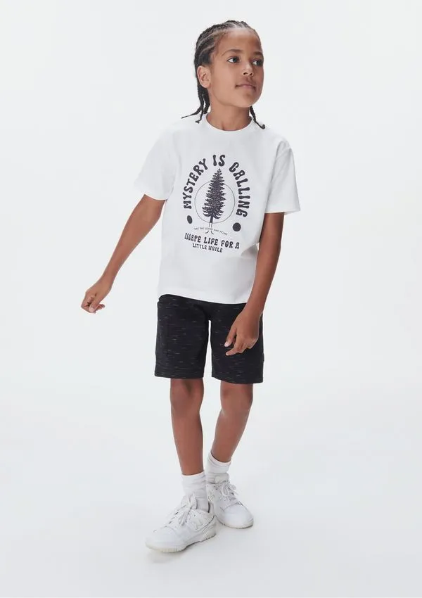 Conjunto Curto Infantil Menino Com Estampa - Off white 012