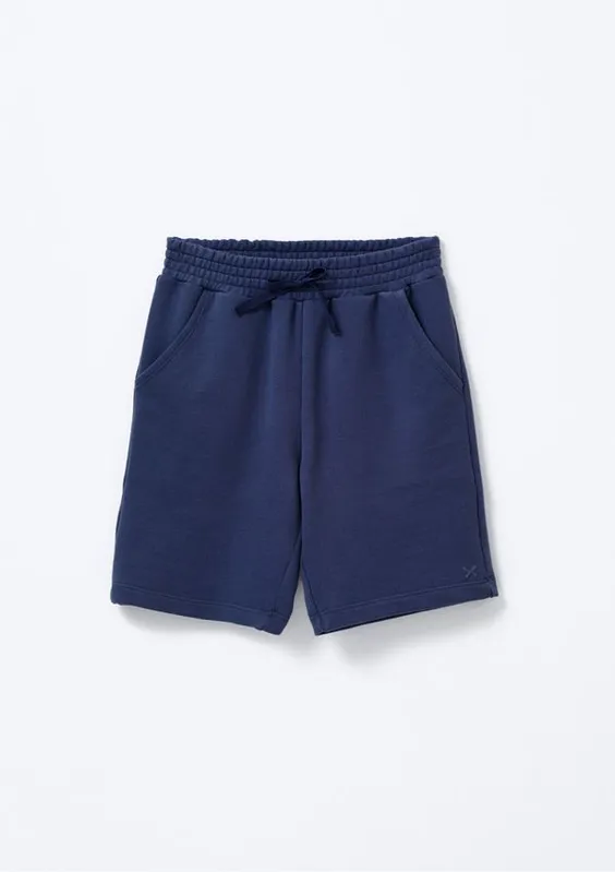 Bermuda Básica Infantil Menino Em Moletom - Azul 005