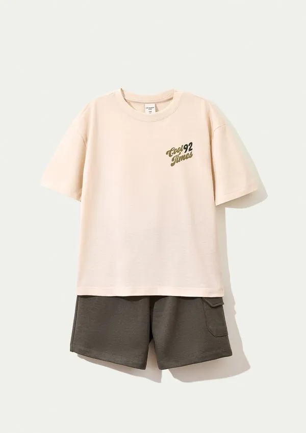 Conjunto Infantil Menino Estampado - Creme 010
