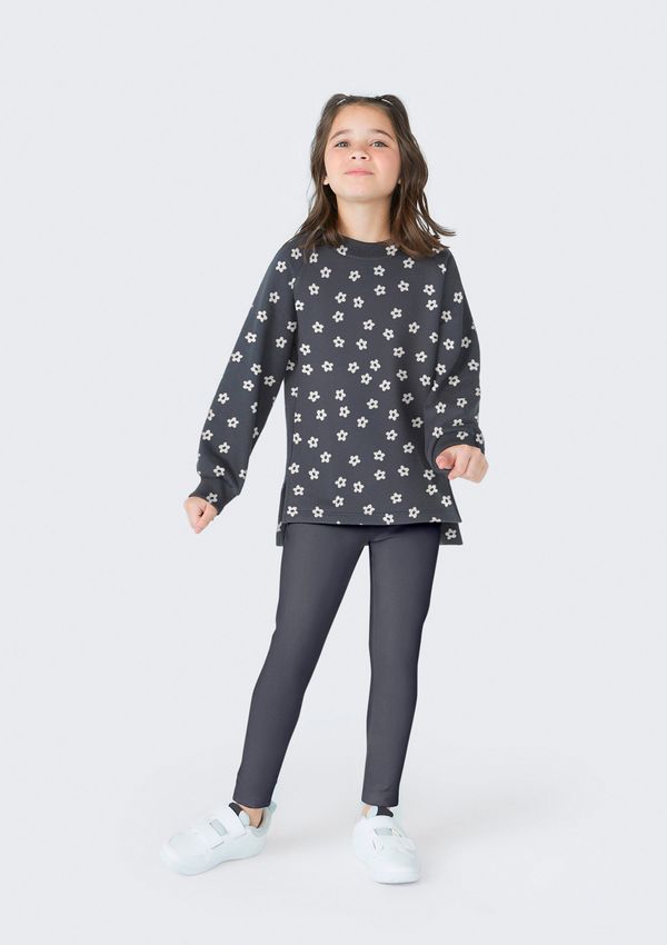 Conjunto Longo Infantil Menina Estampado - Cinza 008