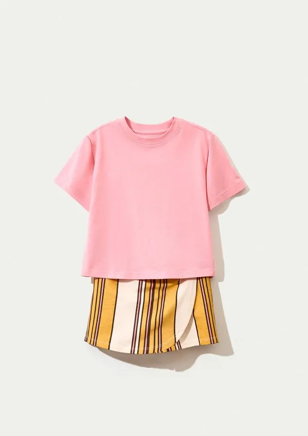 Conjunto Curto Infantil Menina Estampado - Rosa 006