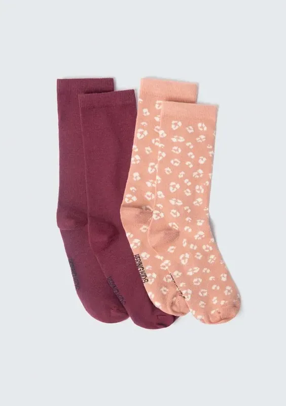 kit Com 2 Meias Infantil Menina Cano Alto - Roxo G