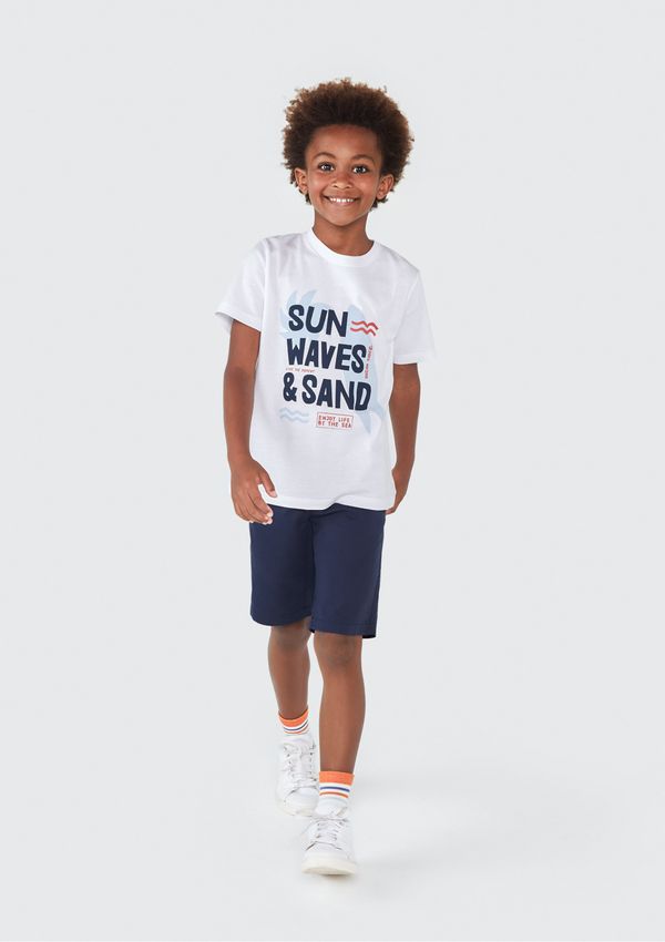 Camiseta Infantil Menino Manga Curta Com Estampa - Branco 014