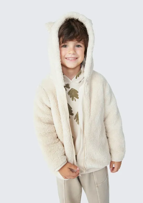 Jaqueta Infantil Unissex Toddler Peluciado - Bege 004