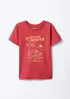 Blusa Infantil Menina Manga Curta Com Estampa - Vermelho 004
