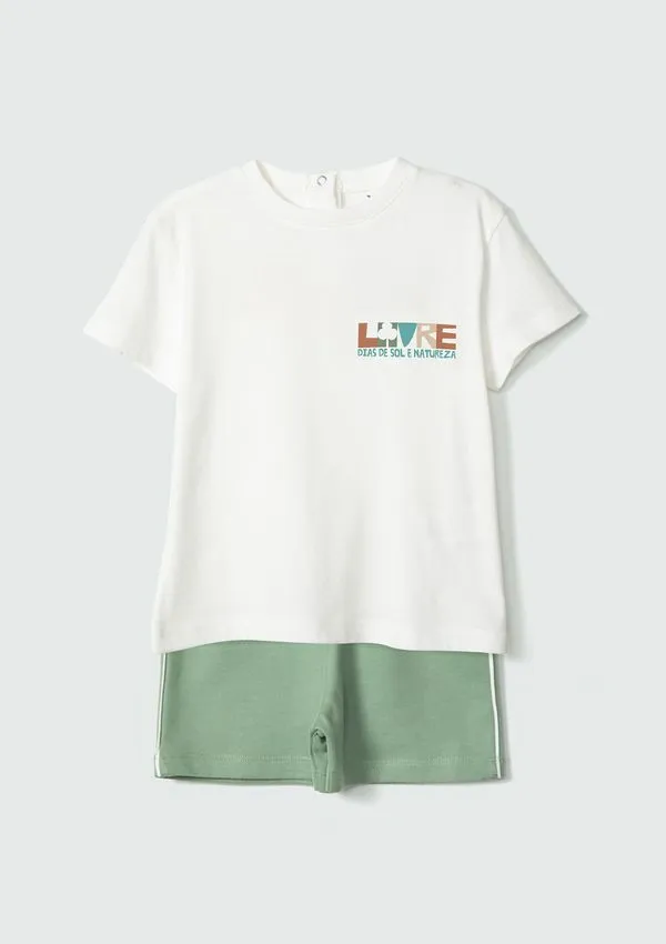 Conjunto Curto Infantil Menino Toddler - Off white 004