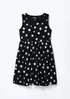 Vestido Curto Infantil Estampado - Preto 016