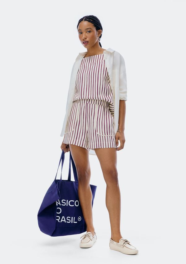 Shorts Feminino Estampado Em Viscose - Roxo XG