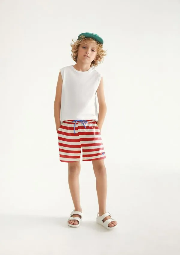 Shorts Infantil Menino Estampado - Vermelho 016