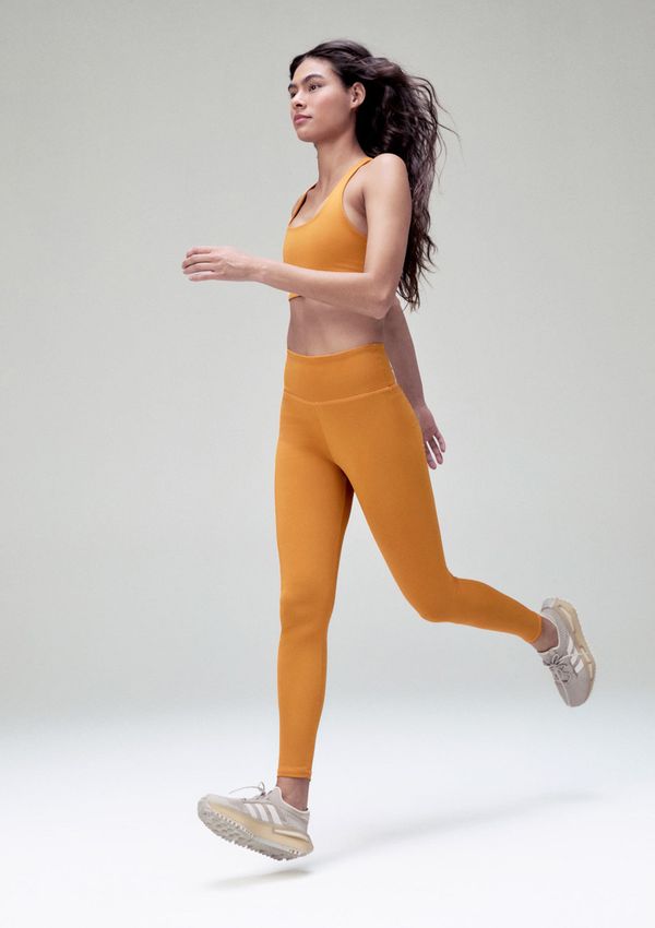 Calça Legging Esportiva Feminina Com Fio LYCRA® - Laranja XP
