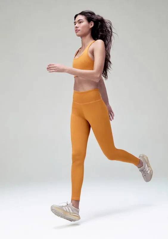 Calça Legging Esportiva Feminina Com Fio LYCRA® - Laranja XP
