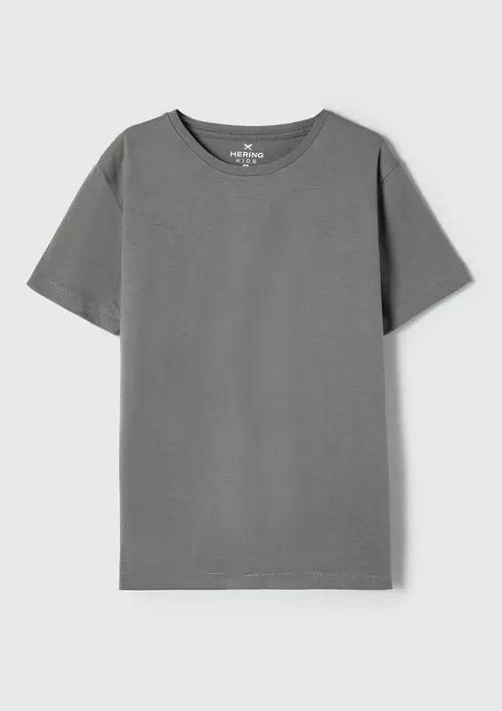 Camiseta Básica Infantil Menino Manga Curta Slim - Cinza 001