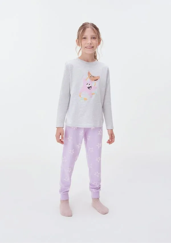 Pijama Infantil Menina Com Estampa Interativa - Rosa 002