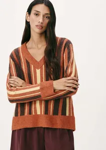 Blusão Feminino Oversized Em Tricô - Marrom G