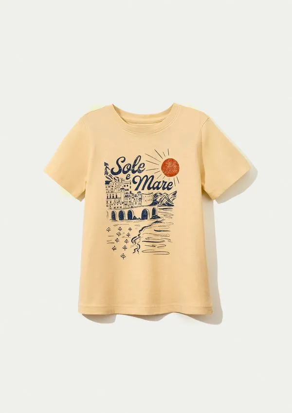 Blusa Infantil Menina Manga Curta Com Estampa - Amarelo 016