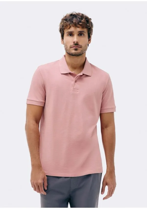 Camisa Polo Básica Masculina Manga Curta Em Piquet - Rosa EXG