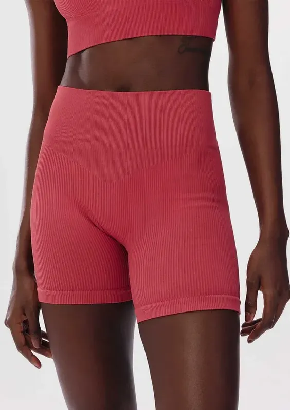 Bermuda Esportiva Feminina Biker Sem Costura - Vermelho M