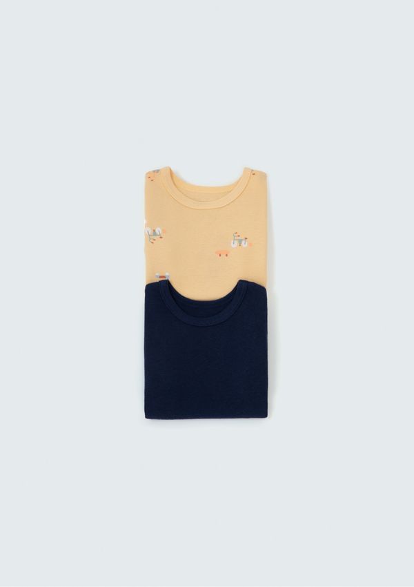 Kit Com 2 Bodies Bebê Menino Estampados - Amarelo 24M