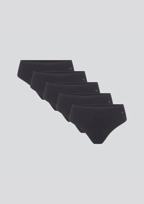 Kit 5 Calcinhas Básicas Caleçon Em Algodão - Preto XXG