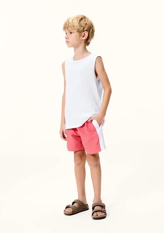Bermuda De Banho Infantil Menino Colorida - Vermelho 006