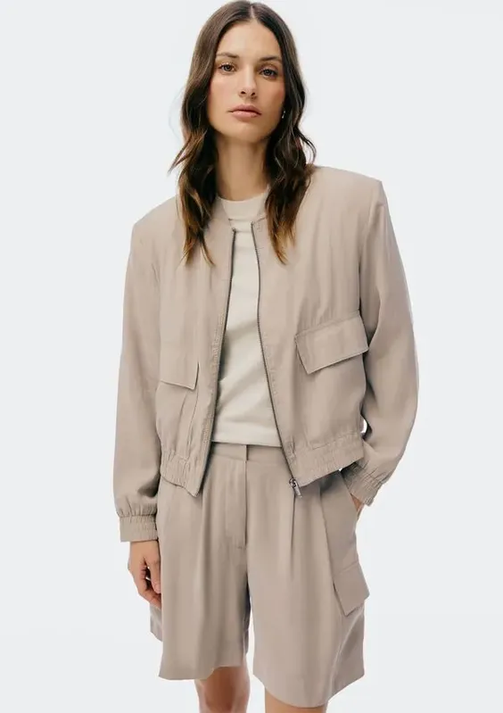 Jaqueta Feminina Bomber - Cinza G