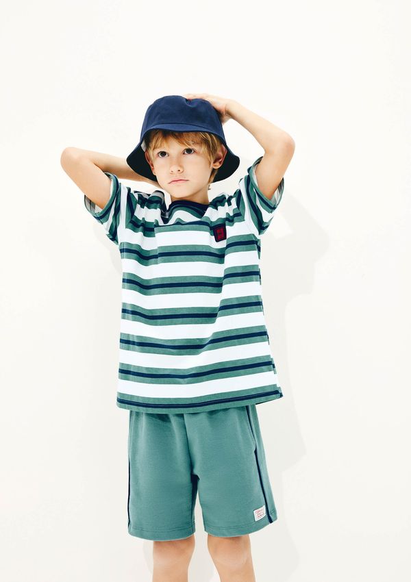 Bermuda 1880 Infantil Menino Com Patch - Verde 012