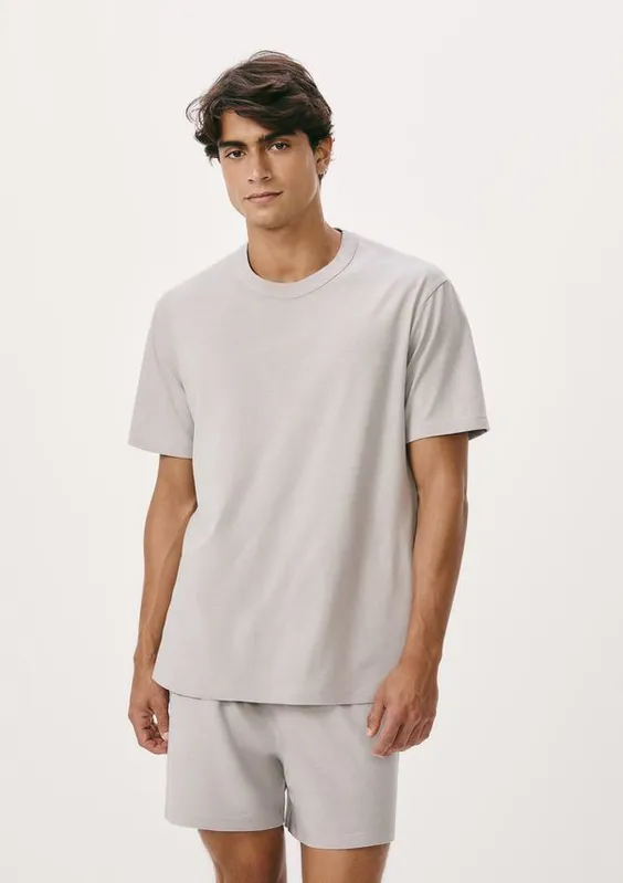 Pijama Curto Masculino Presenteável + Saquinho - Cinza G