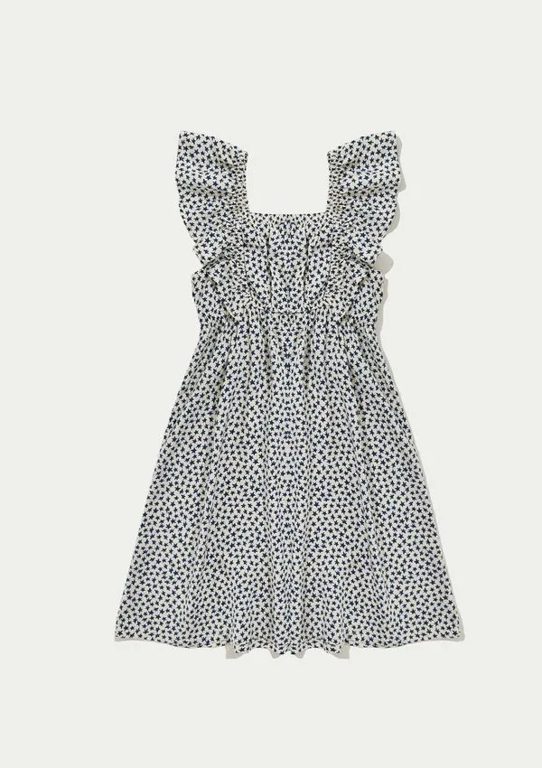 Vestido Infantil Curto Com Babados - Off white 004