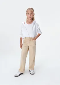 Calça Infantil Menina Em Sarja - Bege 008
