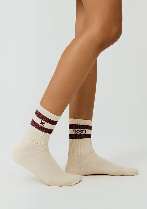 Meia Cano Longo Unissex 1880 - Off white M