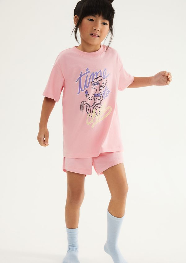 Pijama Infantil Menina Curto Com Estampa - Rosa 016
