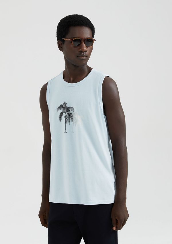 Regata Básica Masculina Regular Com Estampa - Azul M