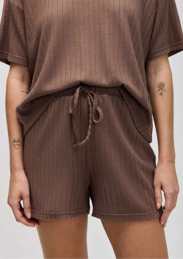 Shorts Feminino Com Cordão - Marrom P