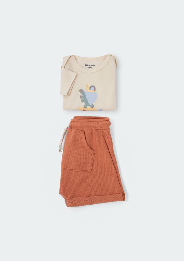 Conjunto Bebê Menino Com Estampa - Amarelo 09M