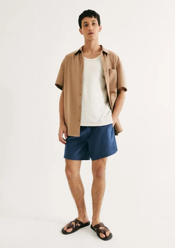 Shorts Masculino Peach Touch Vintage - Azul G