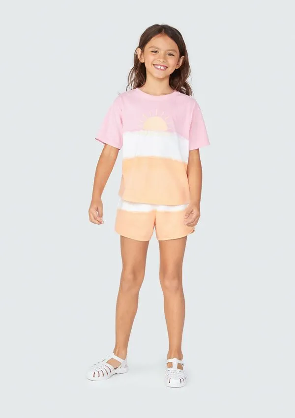 Shorts Infantil Menina Em Moletinho Dip Dye - Rosa 012