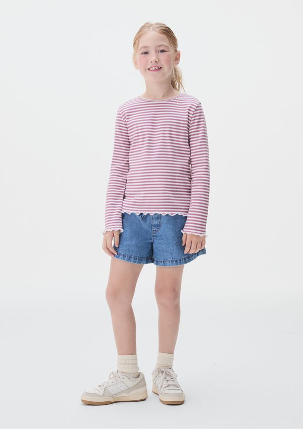Blusa Infantil Menina Manga Longa Em Ribana - Rosa 005
