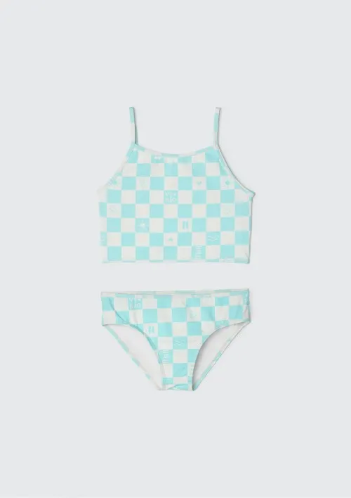 Biquíni Infantil Estampado Com Proteção UV - Azul 004