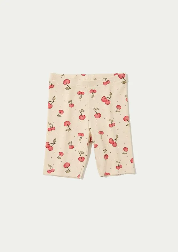 Bermuda Infantil Menina Ciclista Estampada - Off white 010