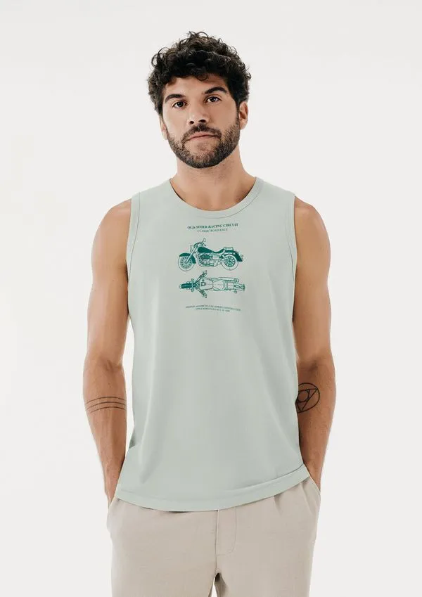 Regata Básica Masculina Regular Com Estampa - Verde G
