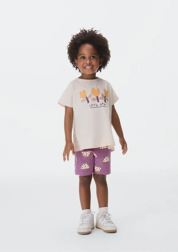 Conjunto Curto Infantil Menina Toddler - Bege 004
