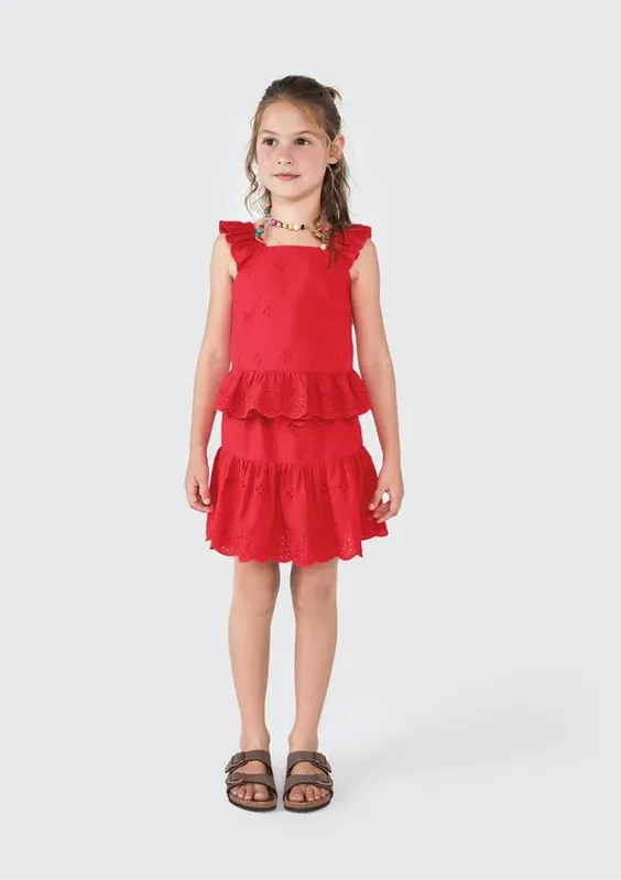 Shorts Infantil Menina - Vermelho 008