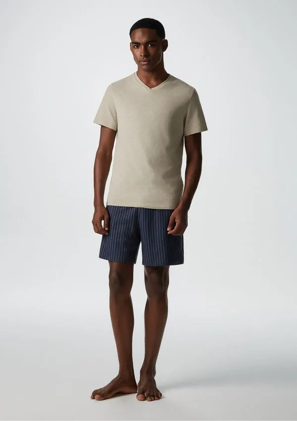 Pijama Curto Masculino Com Samba Canção - Azul G