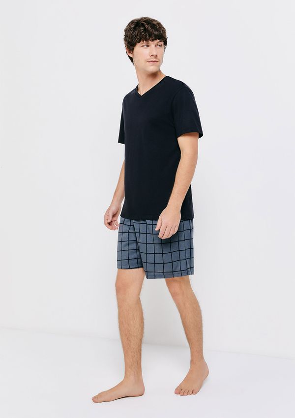 Pijama Curto Masculino Com Samba Canção - Cinza M